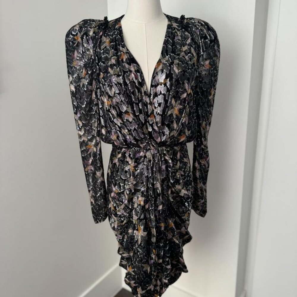 Isabel Marant Black and Silver Floral Dress